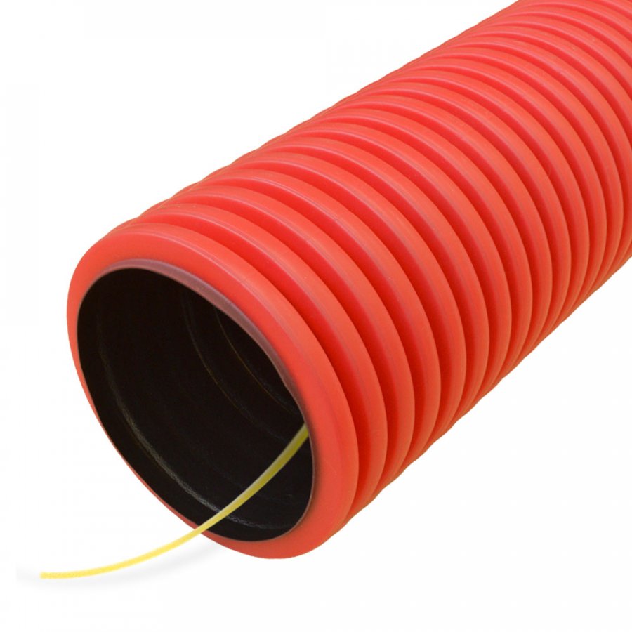 Труба гофрированная двустенная ПНД гибкая тип 450 (SN12) с/з d90 мм (50 м/уп) PR15.0029 красная Промрукав