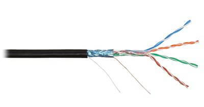 Кабель NKL 4700B-BK F/UTP 4 пары,Кат.5e,100МГц,одножильный,медь,24AWG(0,50мм),внешний,до -60С,черный,305м, Nikomax